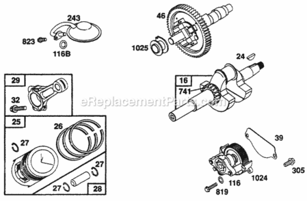 Part Location Diagram of 807996 Briggs and Stratton RING SET-030